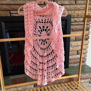 Handcrafted Pink Crochet Capelet Vest